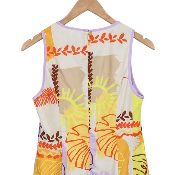 NWT Seven Wonders Keyhole Palama Mini Dress Bohemian In Palama Print Size Medium - Picture 4 of 9